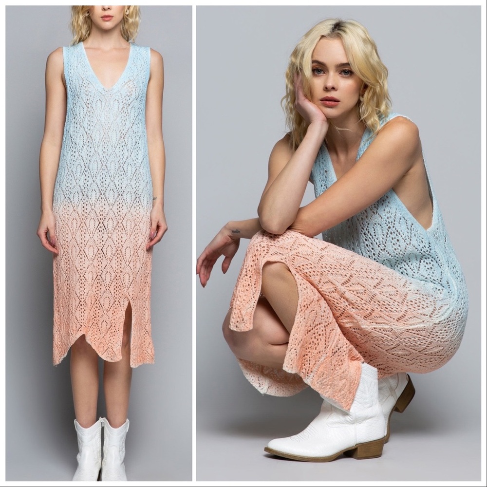 POL Hand Dyed Dreamsickle Crochet Dress - Picture 11 of 16